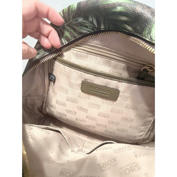 MICHAEL KORS Palm Leaf MEDIUM BACKPACK MK SIGNATURE brown/green - Picture 7 of 7